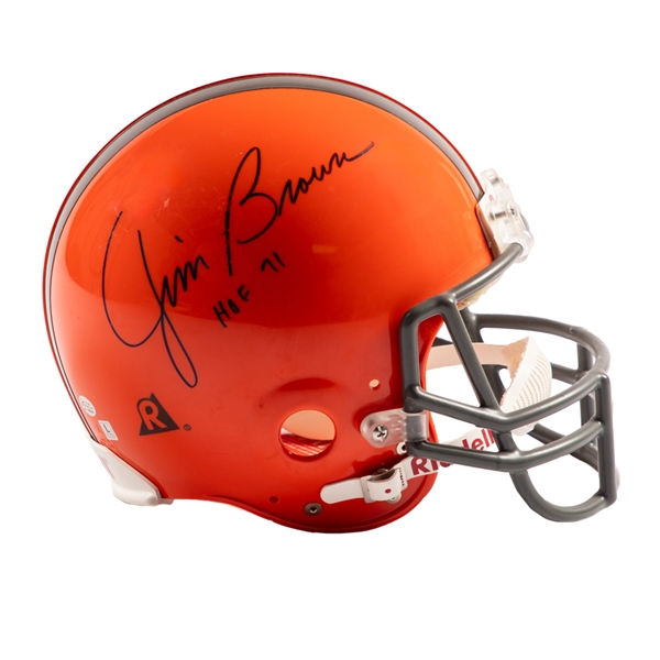 Jim Brown Signed Cleveland Browns Full-Size Riddell Authentic Pro Model Helmet with JSA Auction LOA