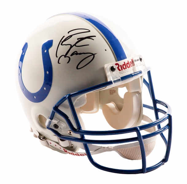 Peyton Manning Signed Indianapolis Colts Full-Size Riddell Authentic Pro Model Helmet with JSA Auction LOA