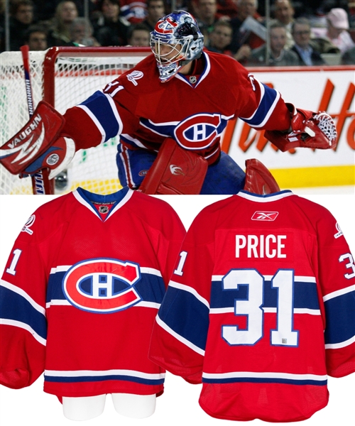 Carey Prices 2009-10 Montreal Canadiens Game-Worn Jersey with Team LOA - Centennial Patch! - Nice Game Wear! - Team Repairs! - Photo-Matched!