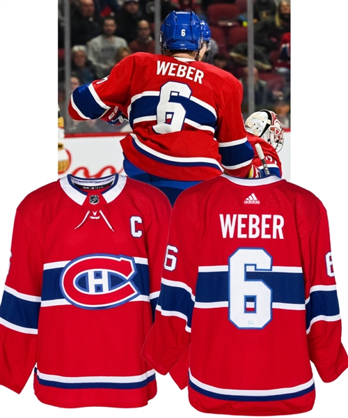 Shea Webers 2019-20 Montreal Canadiens Game-Worn Captain’s Jersey with Team LOA 