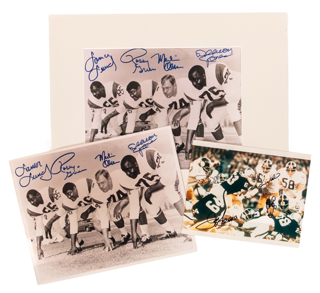 Los Angeles Rams Fearsome Foursome Grier, Lundy, Olsen & Jones Multi-Signed Photos (2) Plus Pittsburgh Steelers Steel Curtain White, Holmes, Greenwood & Greene Multi-Signed Photo with JSA Auction LOA