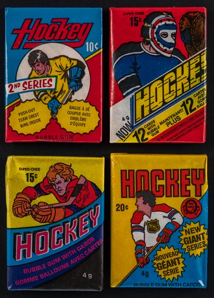 1973-74 2nd Series, 1977-78, 1978-79 and 1980-81 O-Pee-Chee Hockey Wax Packs 