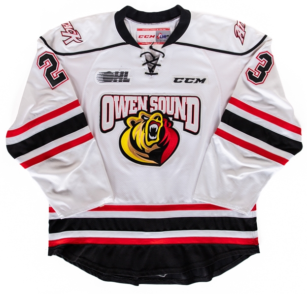 Josh Sterk’s 2015-16 OHL Owen Sound Attack Game-Worn Jersey with Team LOA