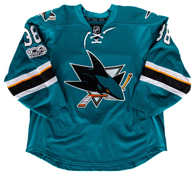 Micheal Haley’s 2016-17 San Jose Sharks Game-Worn Jersey - NHL Centennial Season Patch!