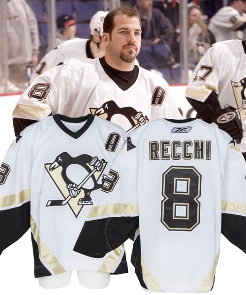 Mark Recchis 2005-06 Pittsburgh Penguins Game-Worn Alternate Captains Jersey - Photo-Matched! 
