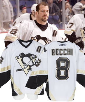 Mark Recchis 2005-06 Pittsburgh Penguins Game-Worn Alternate Captains Jersey - Photo-Matched! 