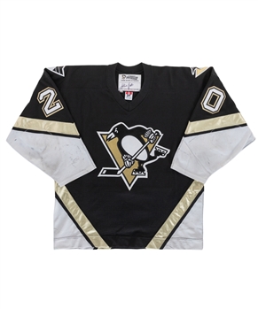 Robert Langs 2001-02 Pittsburgh Penguins Game-Worn Third Jersey with Team LOA