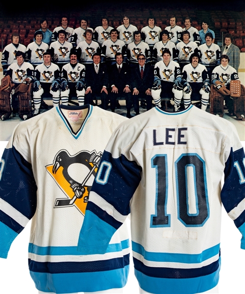 Peter Lees 1979-80 Pittsburgh Penguins Game-Worn Jersey - Nice Game Wear! - Team Repairs!