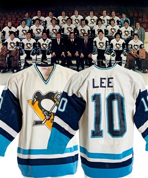 Peter Lees 1979-80 Pittsburgh Penguins Game-Worn Jersey - Nice Game Wear! - Team Repairs!