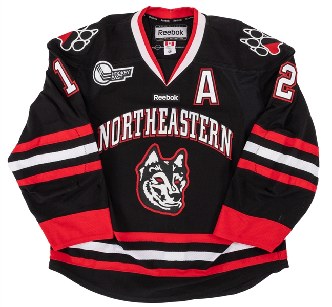 Zach Aston-Reeses 2014-16 Northeastern University Huskies Game-Worn Alternate Captains Jersey 