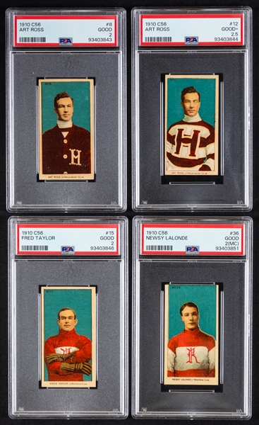 1910-11 Imperial Tobacco C56 Hockey Near Complete PSA-Graded Card Set (34/36) Including Rookie Cards of HOFers Cyclone Taylor, Newsy Lalonde, Art Ross (2), Patrick Bros, Paddy Moran and Percy LeSueur