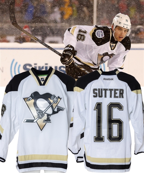 Brandon Sutters 2014 NHL Stadium Series Pittsburgh Penguins Game-Worn Second Period Jersey with Team COA