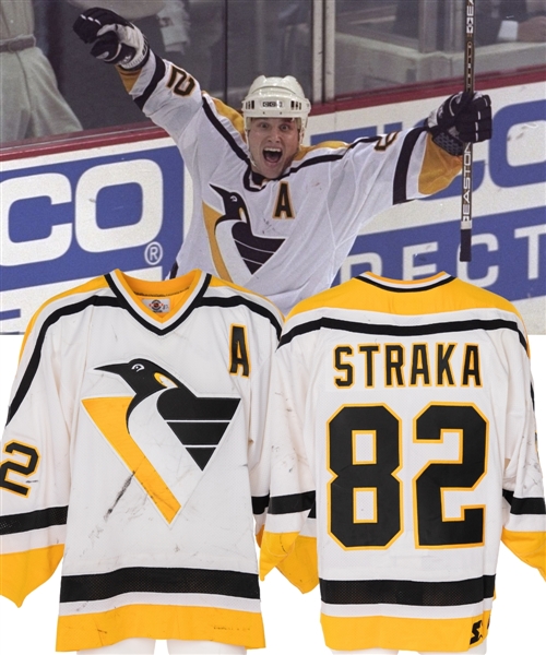 Martin Strakas 1998-99 Pittsburgh Penguins Game-Worn Alternate Captains Jersey with Team LOA and MeiGray COR