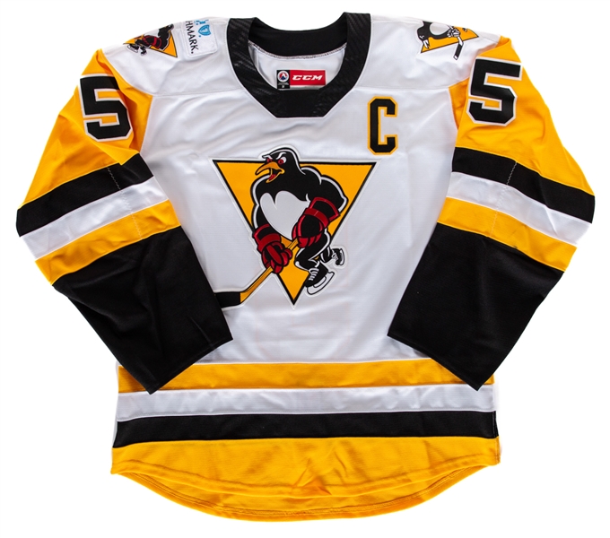 David Warsofsky’s 2019-20 AHL Wilkes-Barre Scranton Penguins Signed Game-Worn Captains Jersey with AHL COA