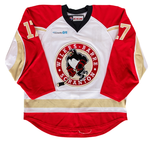 Carter Rowney’s 2015-16 AHL Wilkes-Barre Scranton Penguins Game-Worn Third Jersey with Team LOA