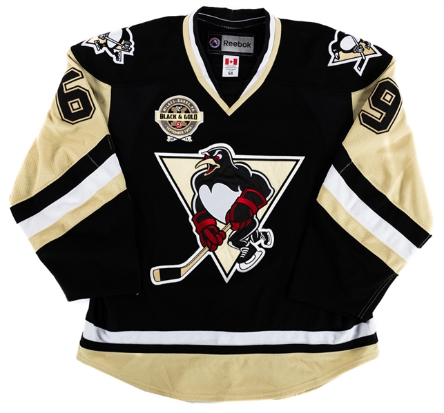 Bryan Lerg’s 2011-12 AHL Wilkes-Barre Scranton Penguins Signed “Black and Gold” Game-Worn Jersey with Team LOA