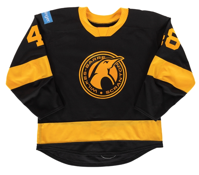 Valtteri Puustinen’s 2023-2024 AHL Wilkes-Barre Scranton Penguins Game-Issued Third Jersey