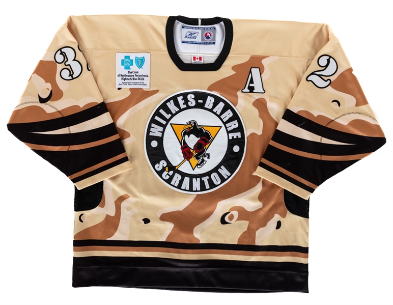 Alain Nasreddine’s 2007-2008 AHL Wilkes-Barre Scranton Penguins "Military Appreciation Night" Signed Game-Worn Alternate Captains Jersey