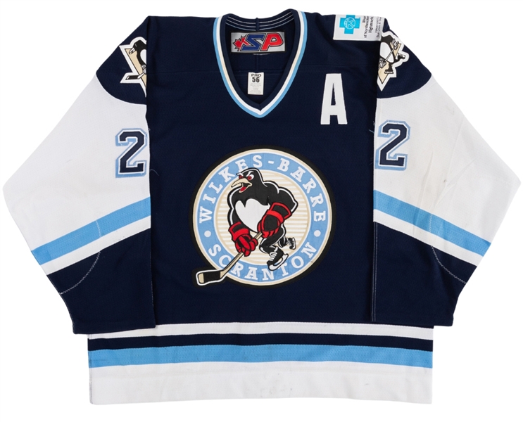 Matt Murley’s 2004-05 AHL Wilkes-Barre Scranton Penguins Game-Worn Alternate Captains Third Jersey with Team LOA