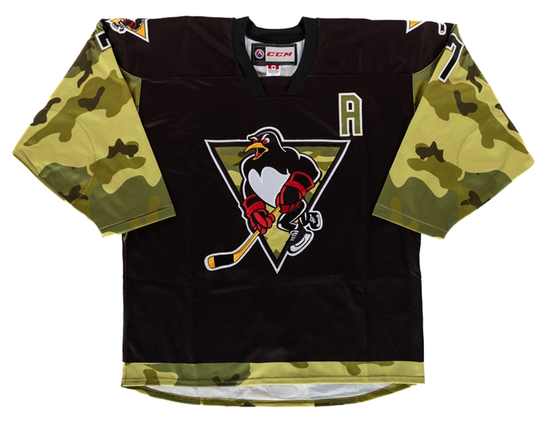 Kevin Czuczman’s 2019-2020 AHL Wilkes-Barre Scranton Penguins "Military Appreciation Night"Game Worn Alternate Captains Jersey with Team LOA