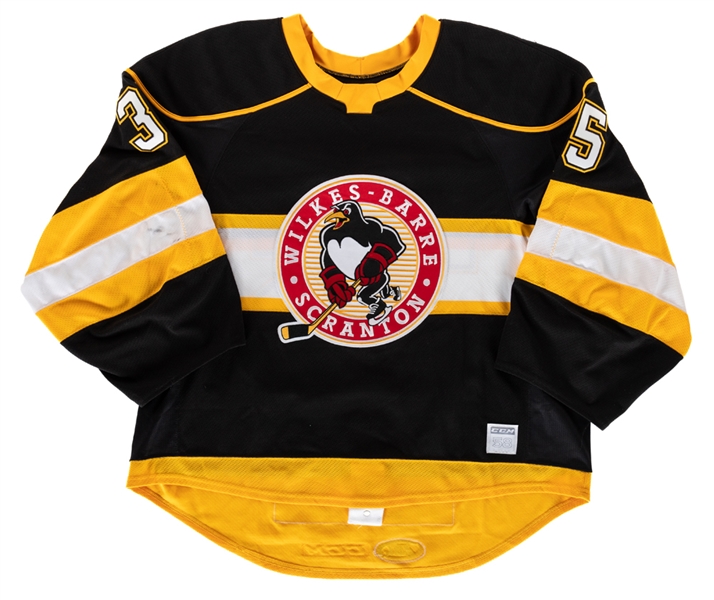 Tristan Jarry’s 2018-2019 AHL Wilkes-Barre Scranton Penguins Signed Game-Worn Third Jersey