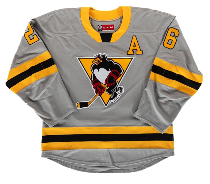 Andrew Agozzino’s 2019-2020 AHL Wilkes-Barre Scranton Penguins Warm Up-Worn Jersey with Team LOA