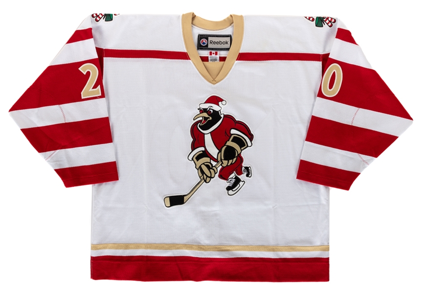 Dustin Stevenson’s AHL 2013-2014 Wilkes-Barre Scranton Penguins Game-Issued "Christmas" Jersey with Team LOA