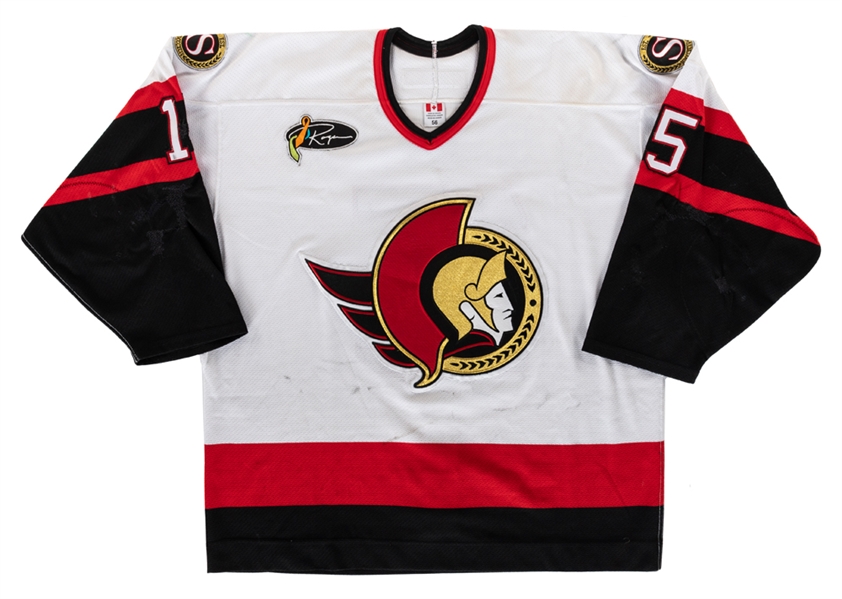 Peter Schaefer’s 2003-04 Ottawa Senators Game-Worn Jersey with LOA - Roger Neilson Memorial Patch! - Team Repairs!