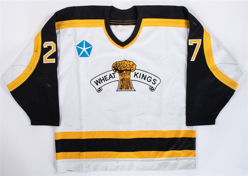 Peter Schaefers 1996-97 WHL Brandon Wheat Kings Game-Worn Jersey with Team LOA - Photo-Matched!