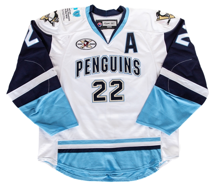 Jeff Taffe’s 2008-09 AHL Wilkes-Barre Scranton Penguins Game-Worn Third Alternate Captains Jersey with Team COA