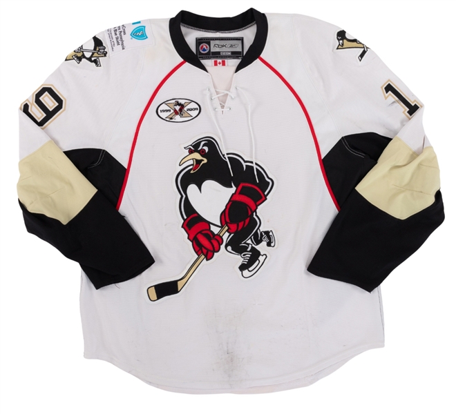 Luca Caputi’s 2008-09 AHL Wilkes-Barre Scranton Penguins Game-Worn Jersey with Team LOA - 10th Anniversary Patch