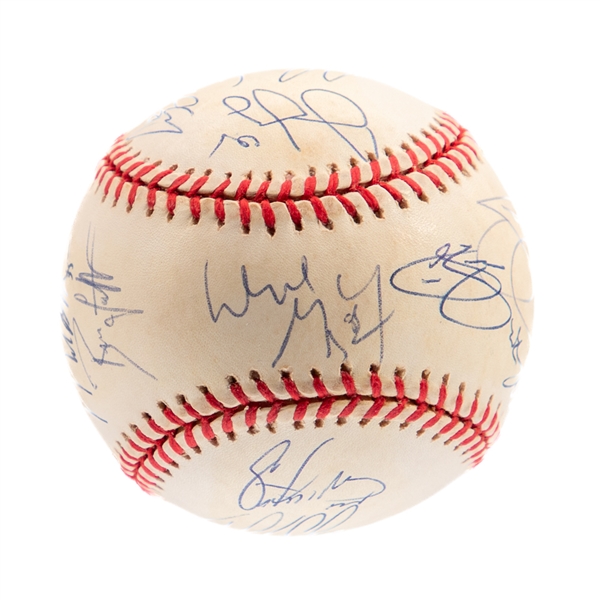 NHL Superstars Mid-to-Late-1990s Multi-Signed Official National League Baseball by 16 Including Gretzky, Messier, Roy, Jagr, Bourque, Fedorov and Others with JSA LOA