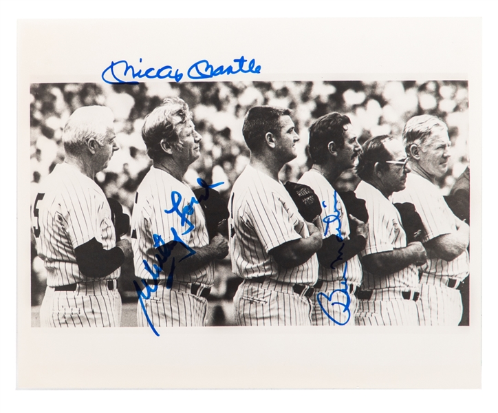 Mickey Mantle, Billy Martin and Whitey Ford New York Yankees Triple-Signed "8 x 10" Photograph with JSA Auction LOA