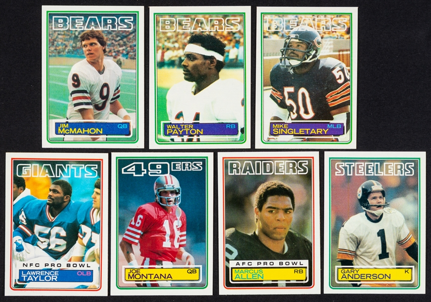 1983 and 1986 Topps Football Complete 396-Card Set