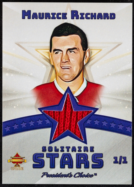 2023 Presidents Choice Solitaire 2.0 Solitaire Stars Patch Hockey Card of HOFer Maurice Richard (1/1)