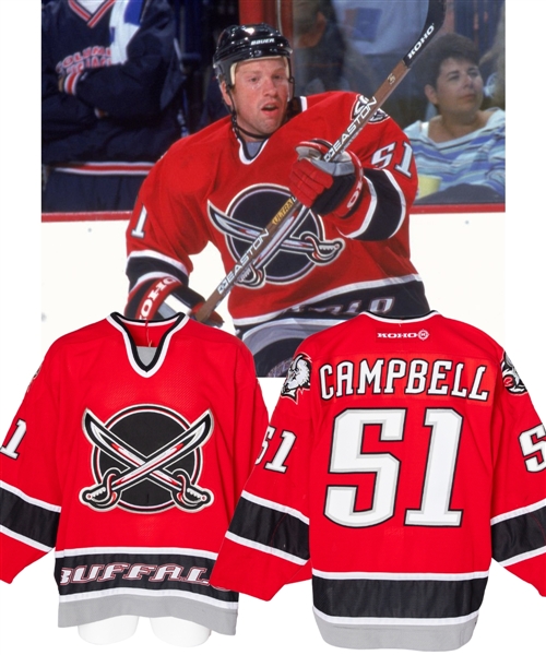 Brian Campbells 2001-02 Buffalo Sabres Game-Worn Third Jersey with Team COA