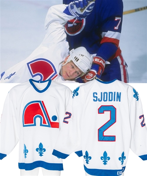 Kerry Huffmans and Tommy Sjodins 1993-94 Quebec Nordiques Game-Worn Jersey 