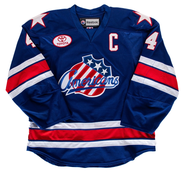 Rory Fitzpatricks 2009-10 AHL Rochester Americans Game-Worn Captains Jersey with LOA