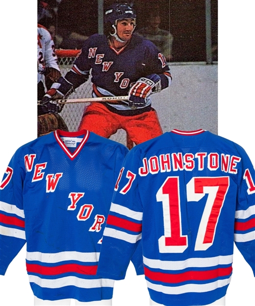 Eddie Johnstones Early-1980s New York Rangers Game-Worn Jersey - Nice Game Wear! 