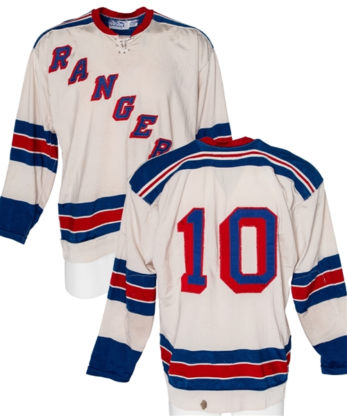 Vintage Early-to-Mid-1970s New York Rangers #10 Pro-Style Durene Jersey