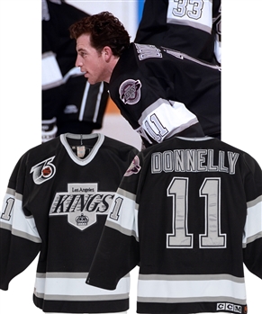 Mike Donnellys 1991-92 Los Angeles Kings Game-Worn Jersey - NHL 75th and Kings 25th Anniversary Patches!