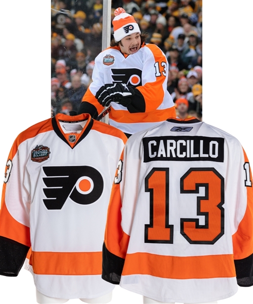 Daniel Carcillos 2010 NHL Winter Classic Philadelphia Flyers Warm-Up Worn Jersey with NHLPA LOA