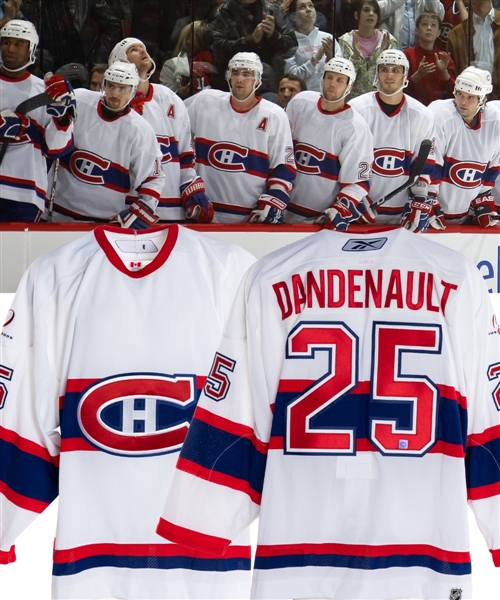 Mathieu Dandenaults 2008-09 Montreal Canadiens "1945-46" Game-Issued Jersey with Team LOA