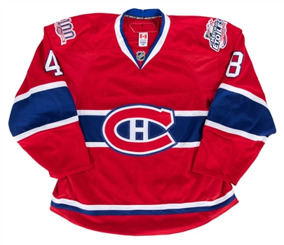 J.T. Wymans 2008-09 Montreal Canadiens Game-Worn Pre-Season Jersey with Team LOA - Centennial and All-Star Game Patches! 