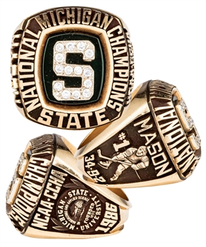 Michigan State 1985-86 NCAA Division I Ice Hockey Championship 10K Gold Salesmans Sample Ring