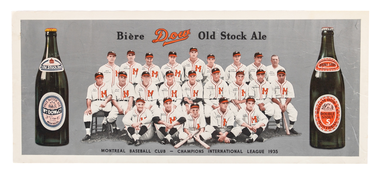 Montreal Royals Baseball Club 1935 Dow Beer Advertising Print (13" x 30")