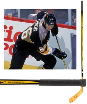 Mario Lemieuxs Early-2000s Pittsburgh Penguins Signed Nike Quest 3 Game-Issued Stick - From The Larry Fitzgerald Foundation!