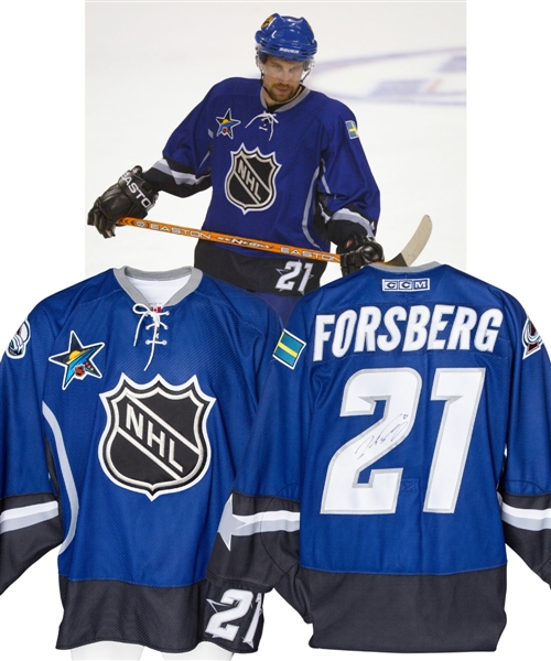 Peter Forsbergs 2003 NHL All-Star Game Western Conference Signed Warm-Up Worn Jersey 