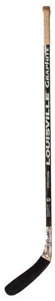 Brett Hulls 1994-95 St. Louis Blues Signed Louisville Graphite Game-Used Stick