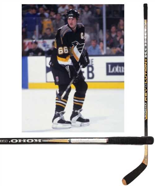 Mario Lemieuxs Mid-1990s Pittsburgh Penguins Signed Koho Revolution Game-Used Stick 